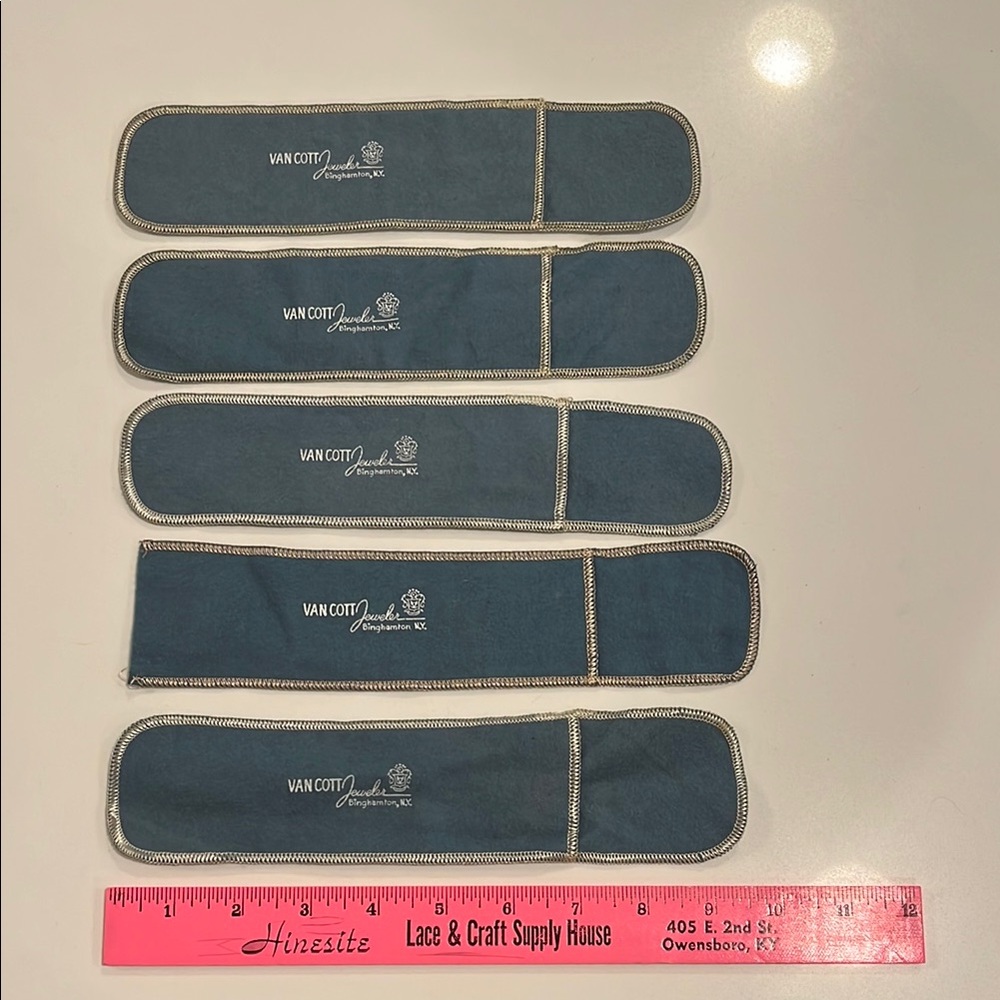 Vintage Van Cott Jewelry felt Pouches (5). Binghamton NY. Tarnish Protection